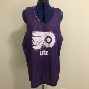 Philadelphia Flyers Practice Shirt A4 Purple and White Reversible Mesh Jersey